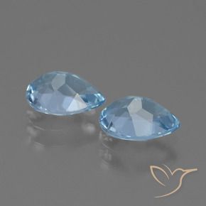 Gemme di Topazio Celeste naturale da 1.67 ct, Forma a pera, VVS-VS
