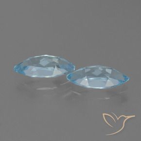 Gemme di Topazio Celeste naturale da 4.38 ct, Taglio marquise, VVS-VS
