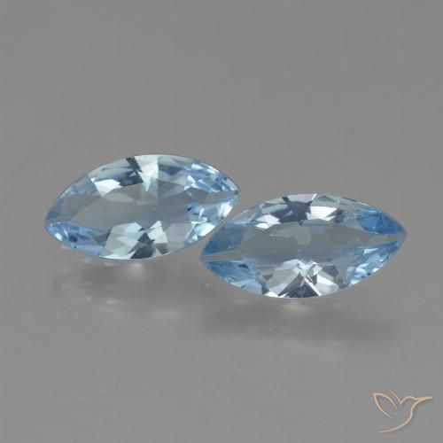 3.60ctw Naturale Celeste Topazio, Taglio marquise, VVS