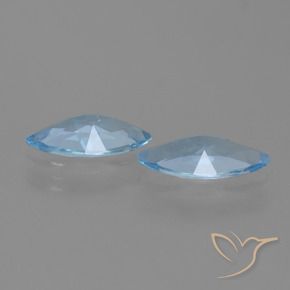 Gemme di Topazio Celeste naturale da 3.60 ct, Taglio marquise, VVS