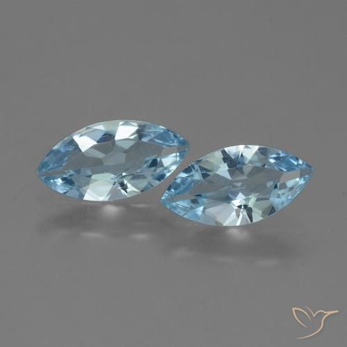 3.53ctw Naturale Celeste Topazio, Taglio marquise, VVS-VS