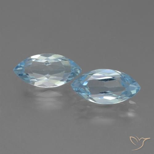 4.45ctw Naturale Celeste Topazio, Taglio marquise, VVS-VS