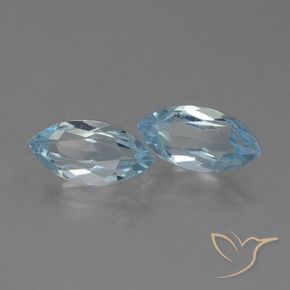 Gemme di Topazio Celeste naturale da 4.45 ct, Taglio marquise, VVS-VS
