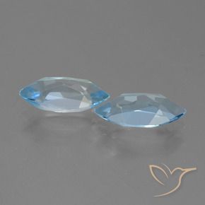 Gemme di Topazio Celeste naturale da 4.45 ct, Taglio marquise, VVS-VS