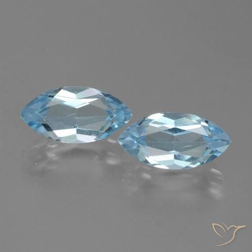 4.86ctw Naturale Celeste Topazio, Taglio marquise, VVS, Photo A