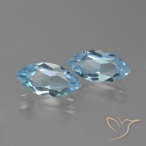 Gemme di Topazio Celeste naturale da 4.86 ct, Taglio marquise, VVS