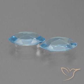 Gemme di Topazio Celeste naturale da 4.86 ct, Taglio marquise, VVS