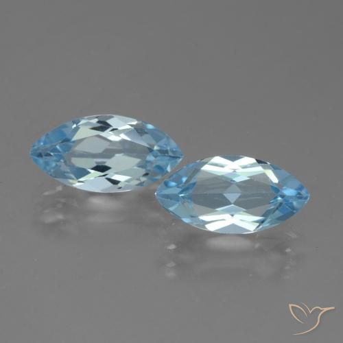 4.69ctw Naturale Celeste Topazio, Taglio marquise, VVS-VS