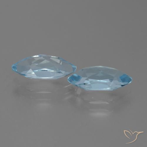 Gemme di Topazio Celeste naturale da 4.69 ct, Taglio marquise, VVS-VS