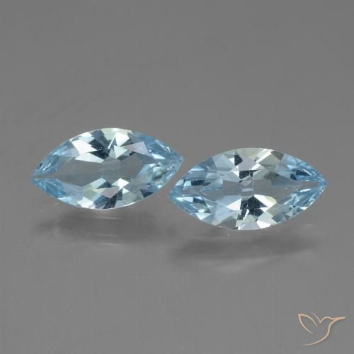 3.55ctw Naturale Celeste Topazio, Taglio marquise, VVS
