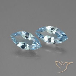 Gemme di Topazio Celeste naturale da 3.55 ct, Taglio marquise, VVS