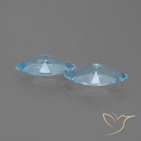 Gemme di Topazio Celeste naturale da 3.55 ct, Taglio marquise, VVS