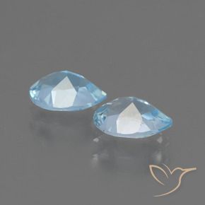 Gemme di Topazio Celeste naturale da 1.58 ct, Forma a pera, VVS-VS