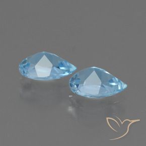 Topazio naturale blu da 1,62 ct, taglio a pera, VVS-VS
