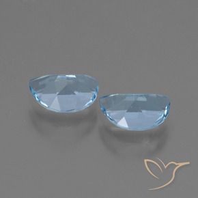 Gemme di Topazio Celeste naturale da 1.86 ct, Taglio a fantasia, VVS-VS