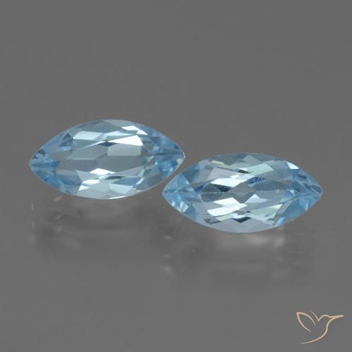 4.94ctw Naturale Celeste Topazio, Taglio marquise, VVS-VS