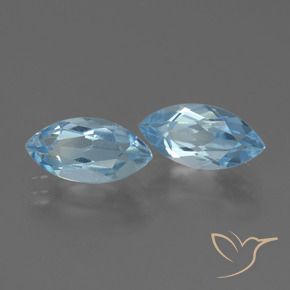 Gemme di Topazio Celeste naturale da 4.94 ct, Taglio marquise, VVS-VS