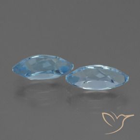 Gemme di Topazio Celeste naturale da 4.94 ct, Taglio marquise, VVS-VS