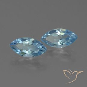 Gemme di Topazio Blu svizzero naturale da 4.07 ct, Taglio marquise, VVS