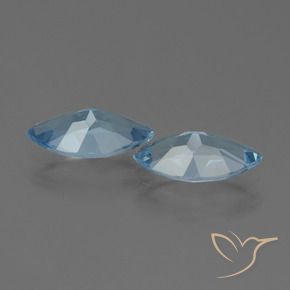 Gemme di Topazio Blu svizzero naturale da 4.07 ct, Taglio marquise, VVS