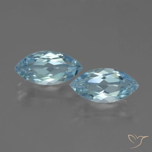 4.68ctw Naturale Celeste Topazio, Taglio marquise, VVS