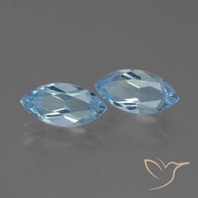 Gemme di Topazio Celeste naturale da 4.56 ct, Taglio marquise, VVS