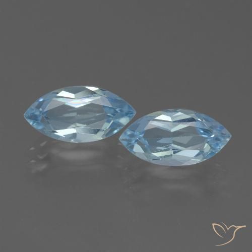 4.68ctw Naturale Celeste Topazio, Taglio marquise, VVS-VS