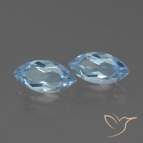 Gemme di Topazio Celeste naturale da 4.68 ct, Taglio marquise, VVS-VS