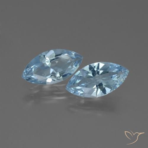 3.76ctw Naturale Celeste Topazio, Taglio marquise, VVS-VS