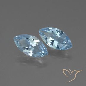 Gemme di Topazio Celeste naturale da 3.76 ct, Taglio marquise, VVS-VS