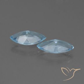 Gemme di Topazio Celeste naturale da 3.76 ct, Taglio marquise, VVS-VS