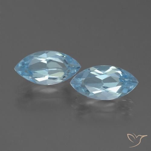 4.99ctw Naturale Celeste Topazio, Taglio marquise, VVS-VS