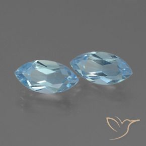 Gemme di Topazio Celeste naturale da 4.45 ct, Taglio marquise, VVS