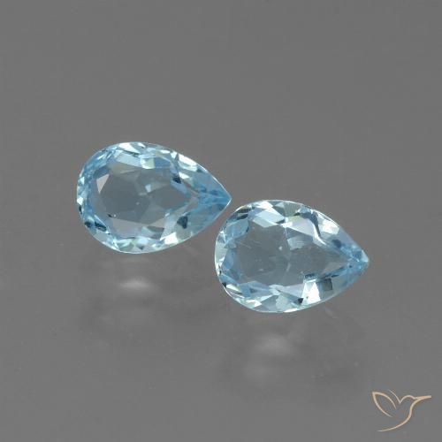 1.70ctw Naturale Celeste Topazio, Forma a pera, VVS-VS