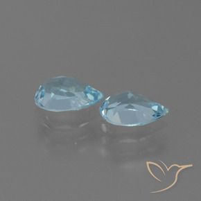 Gemme di Topazio Celeste naturale da 1.70 ct, Forma a pera, VVS-VS