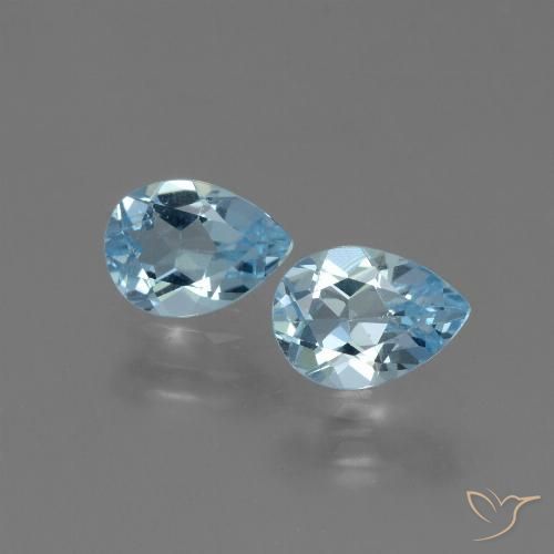 1.69ctw Naturale Celeste Topazio, Forma a pera, VVS-VS