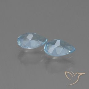 Gemme di Topazio Celeste naturale da 1.68 ct, Forma a pera, VVS-VS