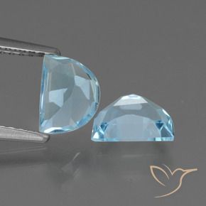 Gemme di Topazio Celeste naturale da 2.17 ct, Taglio a fantasia, VVS-VS