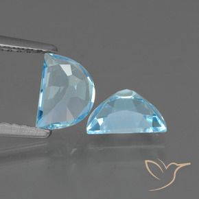 Gemme di Topazio Celeste naturale da 1.87 ct, Taglio a fantasia, VVS-VS
