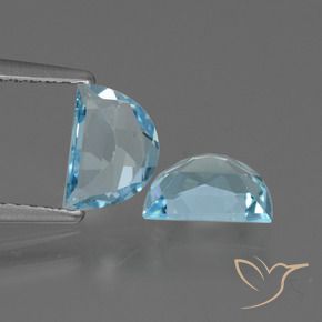 Gemme di Topazio Celeste naturale da 1.87 ct, Taglio a fantasia, VVS-VS