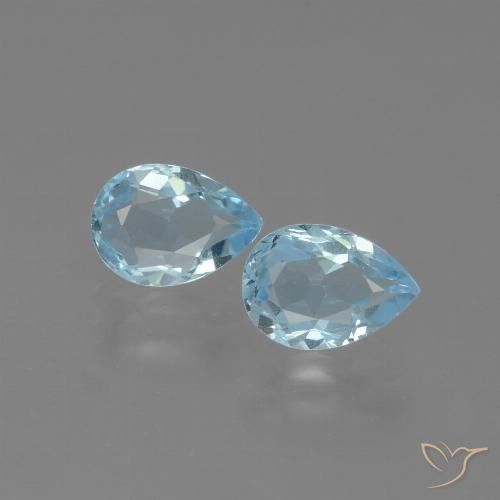 1.70ctw Naturale Celeste Topazio, Forma a pera, VVS-VS