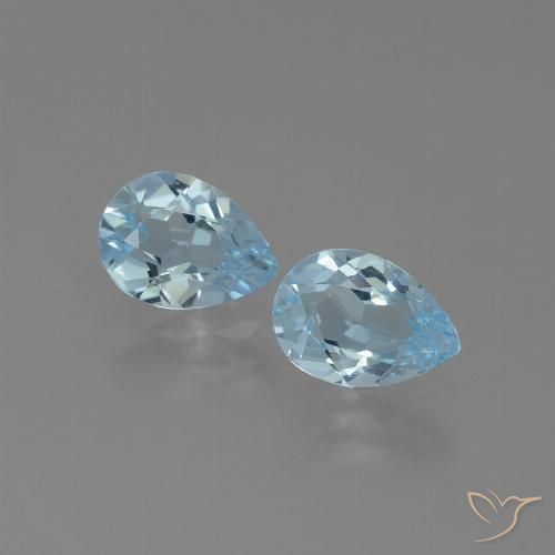 1.55ctw Naturale Celeste Topazio, Forma a pera, VVS-VS