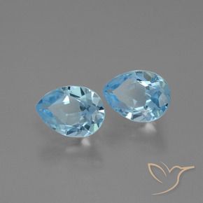 Gemme di Topazio Blu svizzero naturale da 1.73 ct, Forma a pera, VVS-VS