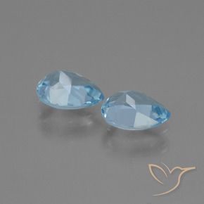 Gemme di Topazio Blu svizzero naturale da 1.73 ct, Forma a pera, VVS-VS