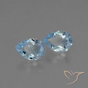 Gemme di Topazio Blu svizzero naturale da 1.49 ct, Forma a pera, VVS-VS