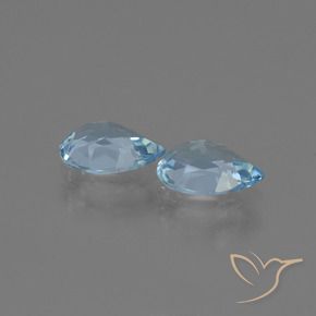 Gemme di Topazio Blu svizzero naturale da 1.49 ct, Forma a pera, VVS-VS