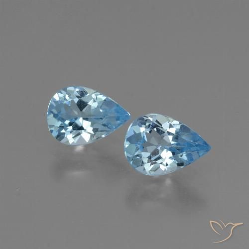 1.63ctw Naturale Celeste Topazio, Forma a pera, VVS-VS