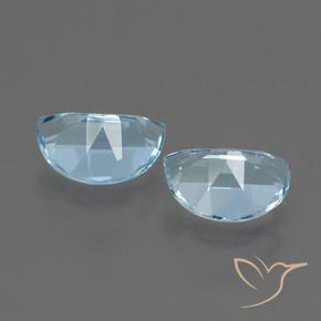 Gemme di Topazio Celeste naturale da 1.92 ct, Taglio a fantasia, VVS-VS
