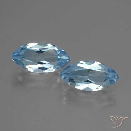 4.65ctw Naturale Blu svizzero Topazio, Taglio marquise, VVS-VS, Photo A