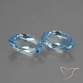Gemme di Topazio Blu svizzero naturale da 4.65 ct, Taglio marquise, VVS-VS